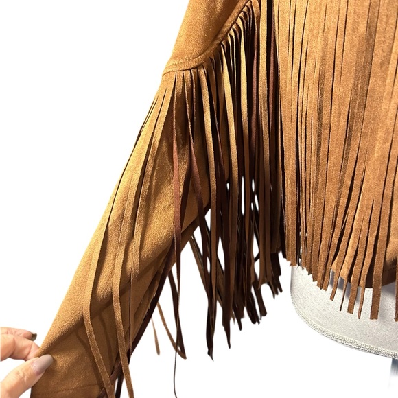 Sincerely Jules Tan Fringe Open Jacket 🆕 - Picture 4 of 9